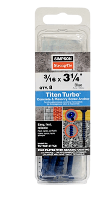 Simpson Strong-Tie Mechanical Anchors 8 CLAM Titen Turbo FLAT Simpson Strong-Tie Mechanical Anchors 8 CLAM Titen Turbo FLAT
