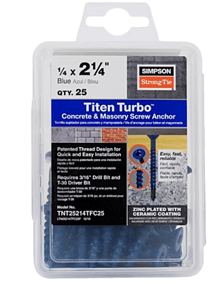 Simpson Strong-Tie Mechanical Anchors 25 TUB Titen Turbo FLAT Simpson Strong-Tie Mechanical Anchors 25 TUB Titen Turbo FLAT