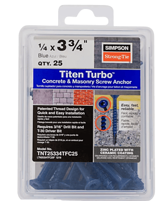 Simpson Strong-Tie Mechanical Anchors 25 TUB Titen Turbo FLAT Simpson Strong-Tie Mechanical Anchors 25 TUB Titen Turbo FLAT