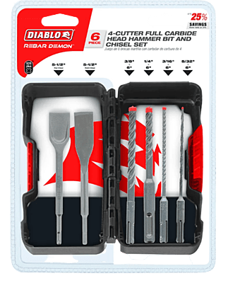 Diablo Concrete Hammer Drill Bits -SDS-Plus Sets Diablo Concrete Hammer Drill Bits -SDS-Plus Sets