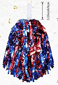Red/Blue Metallic Spirit Poms Red/Blue Metallic Spirit Poms
