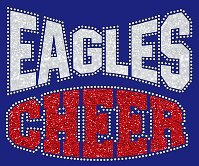 Eagles Cheer Block w/ Rhinestone Eagles Cheer Block w/ Rhinestone