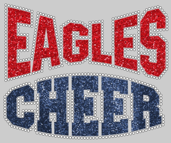 Eagles Cheer Block w/ Rhinestone Eagles Cheer Block w/ Rhinestone