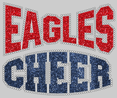 Eagles Cheer Block w/ Rhinestone Eagles Cheer Block w/ Rhinestone