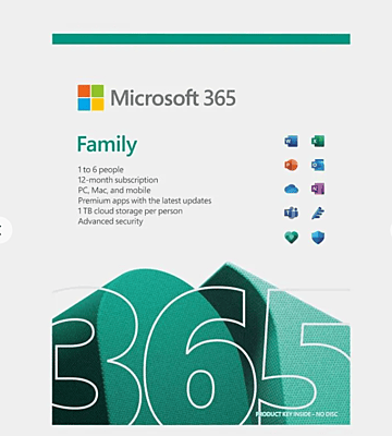 MICROSOFT 365 - FAMILY 1YR SUBSCRIBTION MICROSOFT 365 - FAMILY 1YR SUBSCRIBTION