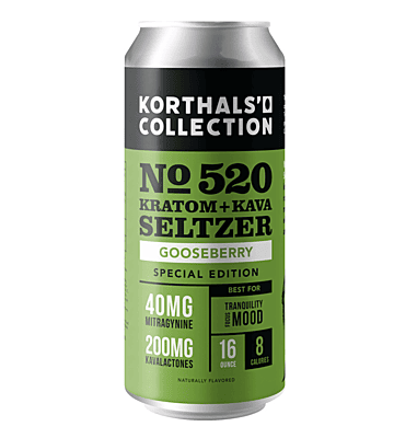 No. 520 Kratom Kava Seltzer - 40mg MIT + 200mg Kavalactones, Gooseberry - Limited Edition No. 520 Kratom Kava Seltzer - 40mg MIT + 200mg Kavalactones, Gooseberry - Limited Edition