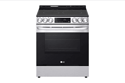 LG Electric Range, 30 inch Exterior Width, Self Clean, Convection, 5 Burners, 6.3 cu. ft. Capacity, Storage Drawer, Air Fry, Stainless Steel colour
