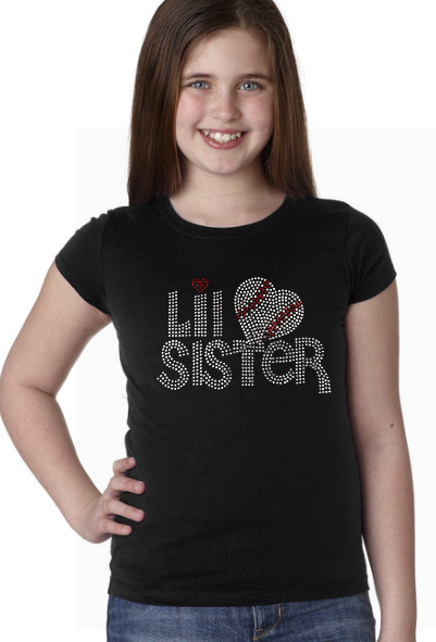 Lil Sister YOUTH Princess Cut Rhinestone Tee Lil Sister YOUTH Princess Cut Rhinestone Tee