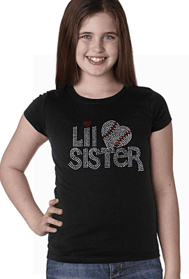 Lil Sister YOUTH Princess Cut Rhinestone Tee Lil Sister YOUTH Princess Cut Rhinestone Tee