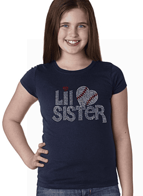 Lil Sister YOUTH Princess Cut Rhinestone Tee Lil Sister YOUTH Princess Cut Rhinestone Tee