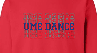 UME Dance Stacked Letters Crewneck Sweatshirt UME Dance Stacked Letters Crewneck Sweatshirt