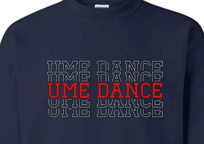 UME Dance Stacked Letters Crewneck Sweatshirt UME Dance Stacked Letters Crewneck Sweatshirt