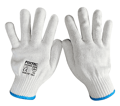 10" Multipurpose Safety Raw White Cotton Yarn Working Gloves – Durable & Comfortable Hand Protection
