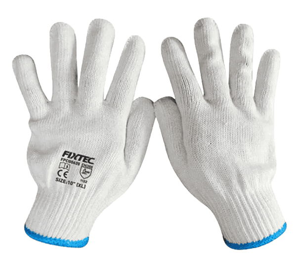 10" Multipurpose Safety Raw White Cotton Yarn Working Gloves – Durable & Comfortable Hand Protection