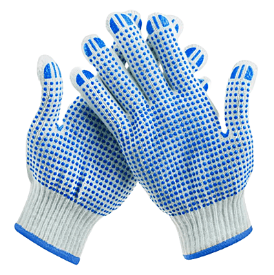 Knitted & Pvs Dots White Cotton Gloves – Anti-Scratch, Heat Insulation, Anti-Static Work Gloves