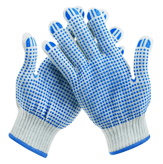 Knitted & Pvs Dots White Cotton Gloves – Anti-Scratch, Heat Insulation, Anti-Static Work Gloves