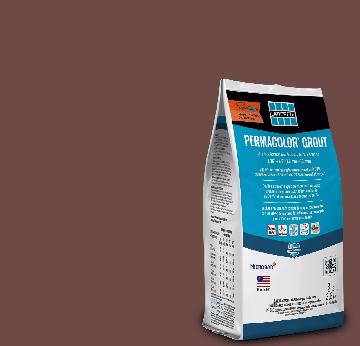 LATICRETE - PERMACOLOR GROUT QUARRY RED 46 - 8LB