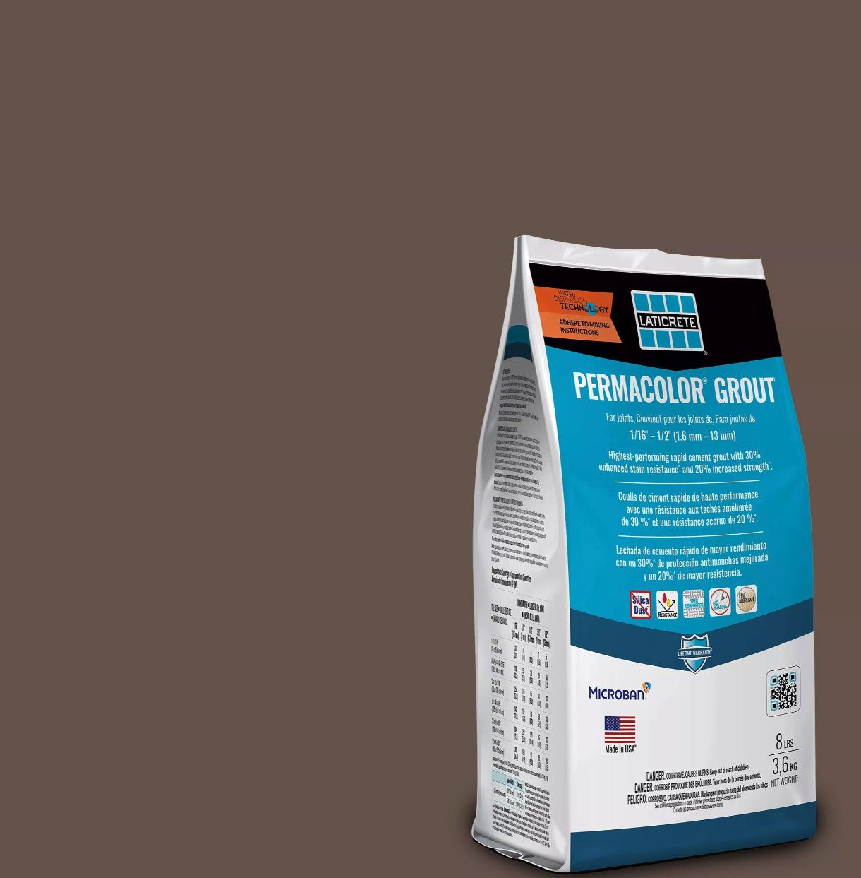 LATICRETE - PERMACOLOR GROUT CHESTNUT BROWN 66 8LB