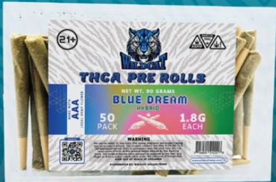 WILD CAT AAA  HEMP  THCA PREROLLS | 1.8GM | 50CT