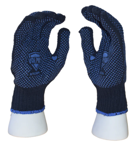 Valpro Double side dotted gloves blue , Pack of 12 Valpro Double side dotted gloves blue , Pack of 12
