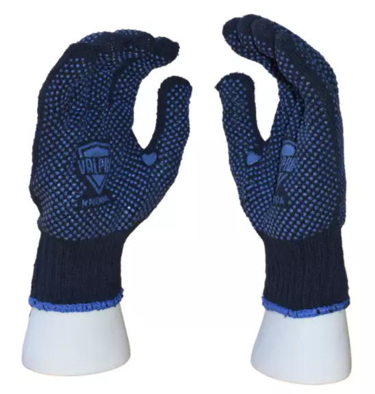 Valpro Double side dotted gloves blue , Pack of 12