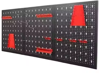 Metal Wall Pegboard with hooks - 3ft x 2ft Gray
