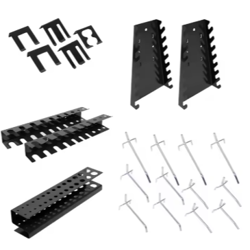 Metal Wall Pegboard with hooks - 3ft x 2ft Gray