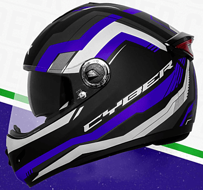 STEELBIRD SBH-34 ROX ISS RF CYBER MATT BLACK/BLUE C/V 580 MM (M)