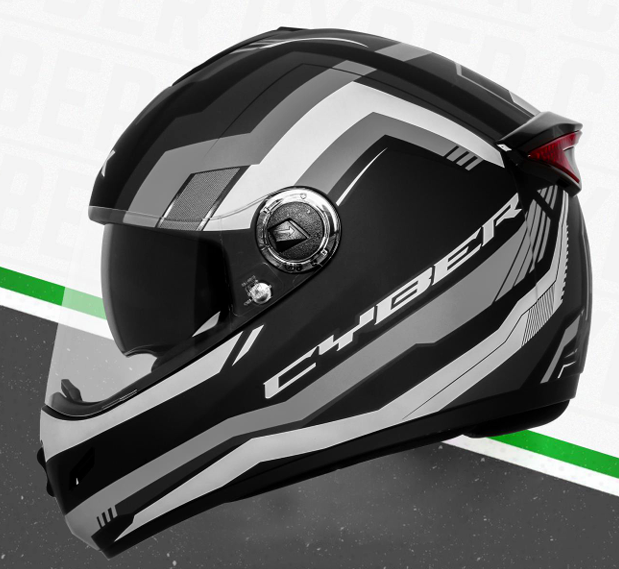 STEELBIRD SBH-34 ROX ISS RF CYBER GLOSSY BLACK/GREY C/V 600 MM (L)