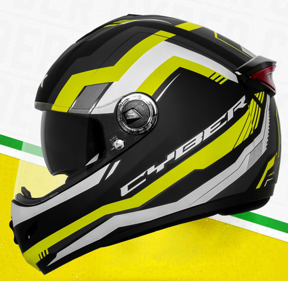 STEELBIRD SBH-34 ROX ISS RF CYBER GLOSSY BLACK/NEON C/V 600 MM (L)