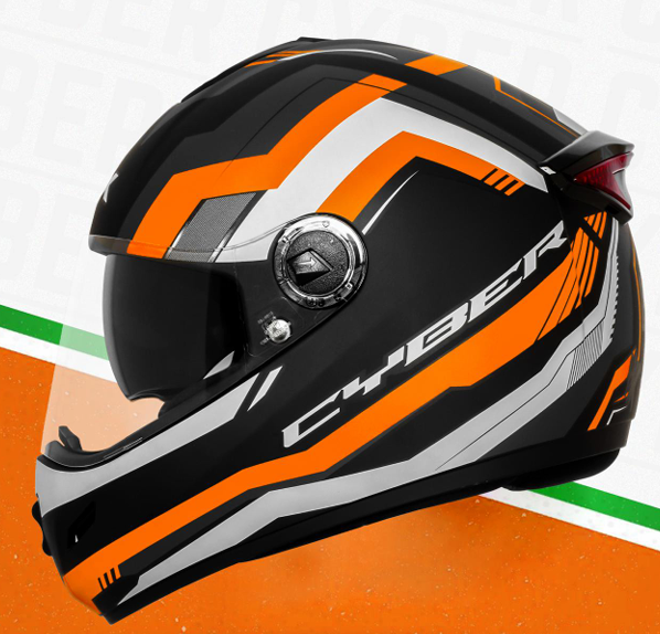 STEELBIRD SBH-34 ROX ISS RF CYBER MATT BLACK/ORANGE C/V 580 MM (M)