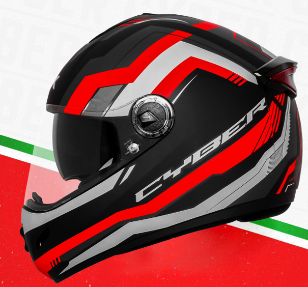 STEELBIRD SBH-34 ROX ISS RF CYBER MATT BLACK/RED C/V 580 MM (M)