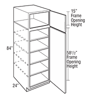 Classic Wide Utility Single Door 18" x 84" - Snow