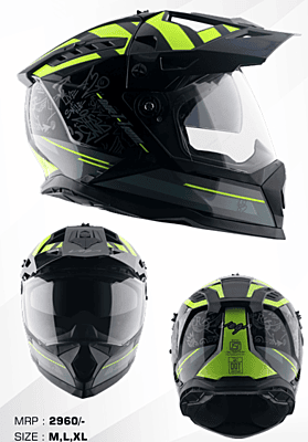 VEGA DIRT-X TRIAL BLACK/NEON YELLOW (L)