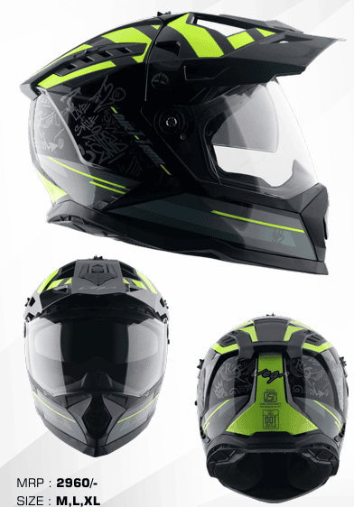 VEGA DIRT-X TRIAL BLACK/NEON YELLOW (L)