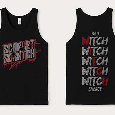 Scarlet Bad Witch Rhinestone Tank