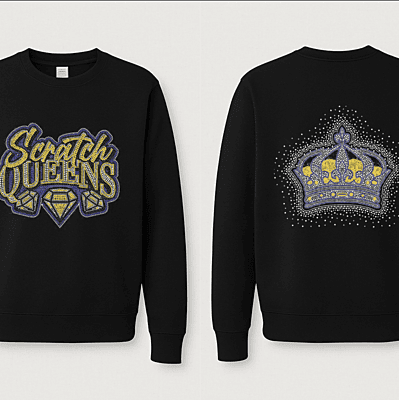 Scratch Queens Rhinestone Crewneck Sweatshirt 2025