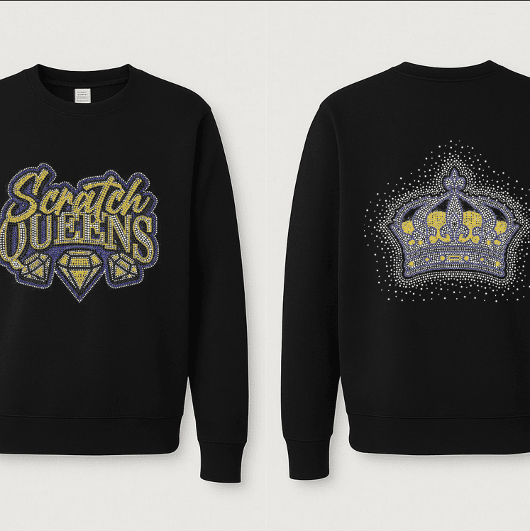Scratch Queens Rhinestone Crewneck Sweatshirt 2025 Scratch Queens Rhinestone Crewneck Sweatshirt 2025