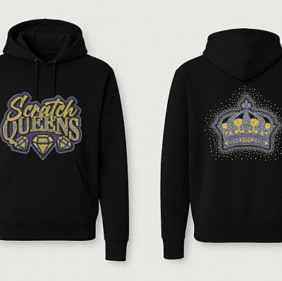Scratch Queens Rhinestone Pocket Hoodie