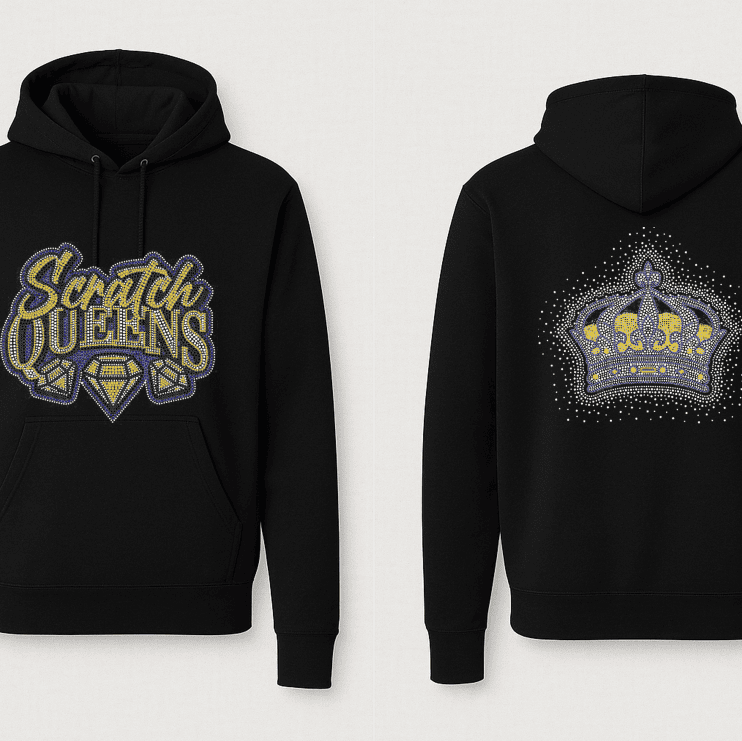 Scratch Queens Rhinestone Pocket Hoodie Scratch Queens Rhinestone Pocket Hoodie
