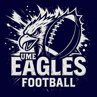 UME Eagles Football Burst Tee - Navy UME Eagles Football Burst Tee - Navy