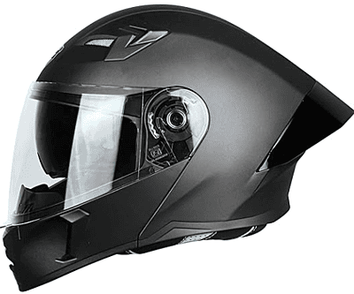 STEELBIRD SBA-20 ISS GLOSSY H.GREY C/V 600MM WITH EXTRA SMOKE VISOR, BLACK SPOILER