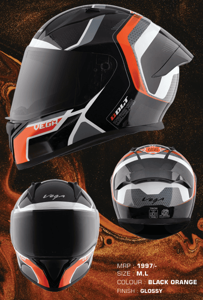 VEGA BOLT TRON BLACK ORANGE M/V (L)