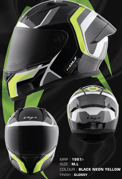 VEGA BOLT TRON BLACK NEON YELLOW M/V (L)