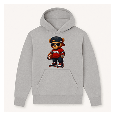 Eagle Fan Bear Pocket Hoodie