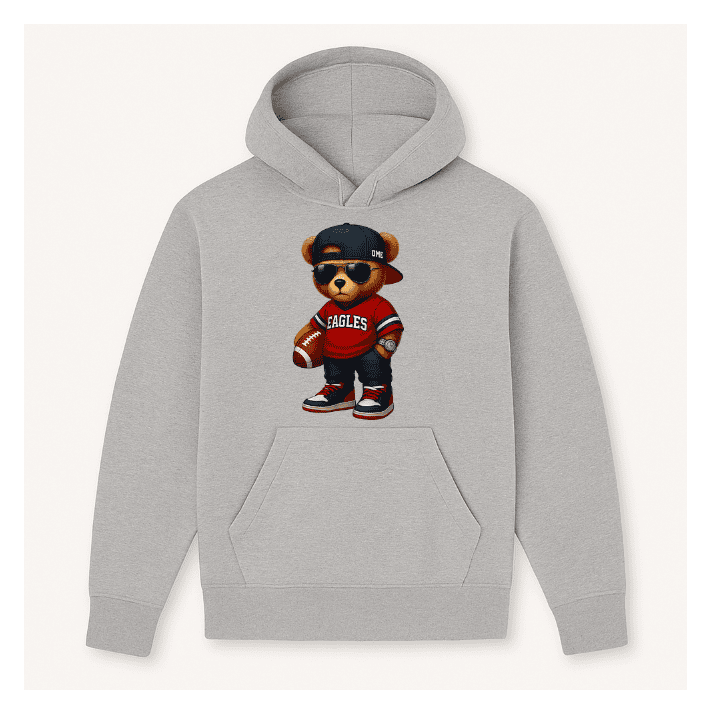Eagle Fan Bear Pocket Hoodie
