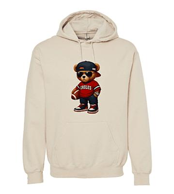 Eagle Fan Bear Pocket Hoodie