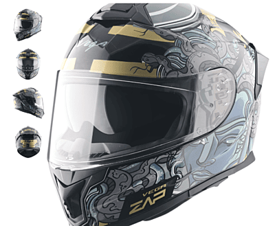 VEGA ZAP MEDUSA DULL BLACK GREY D/V (M)