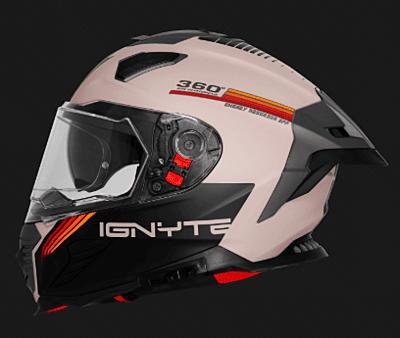 IGNYTE IGN-16 ISS DOT QUANTUMM MATT TITANIUM GREY/ORANGE RED C/V 620 MM WITH EXTRA SMOKE VISOR