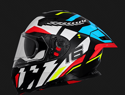 IGNYTE IGN-16 ISS DOT STEADY GLOSSY BLACK/WHITE BLUE C/V 580 MM WITH EXTRA SMOKE VISOR